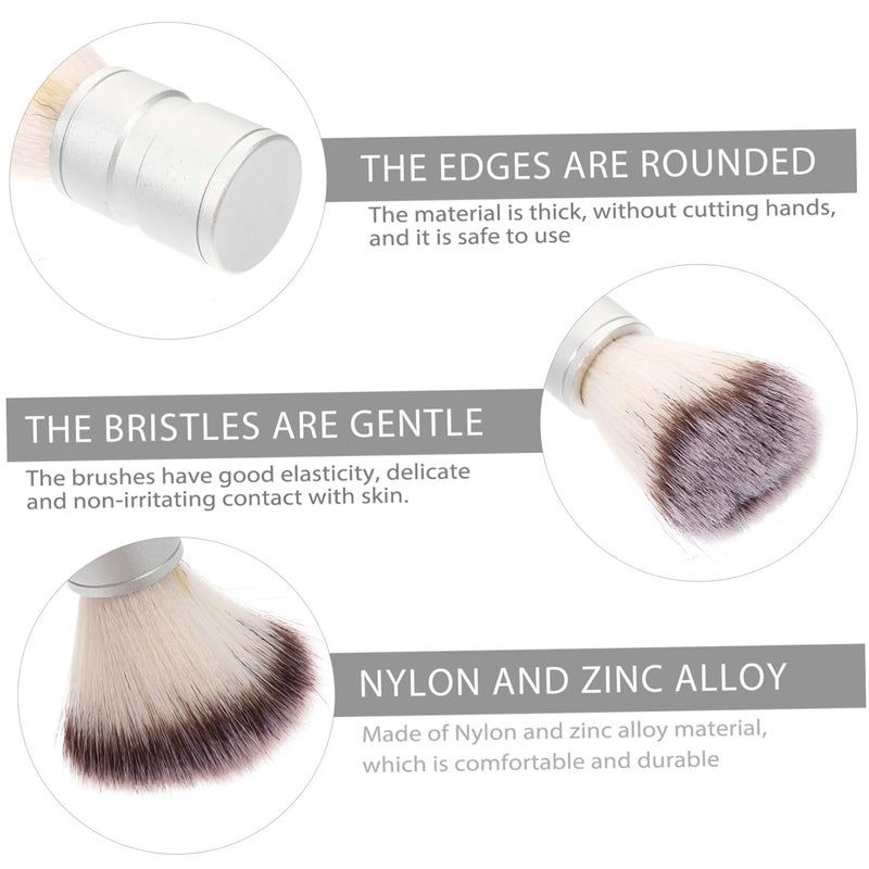Mens Nylon Shaving Brush For Beard And Face Cleaning With Ergonomic Handle - Image 3